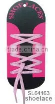 Pink Plastic Tip Waxed Flat Shoe Laces thumbnail-1