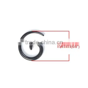 2mm Acrylic Ear Stretcher Expander Spiral Black Ear Piercing Ear Tapers thumbnail-3