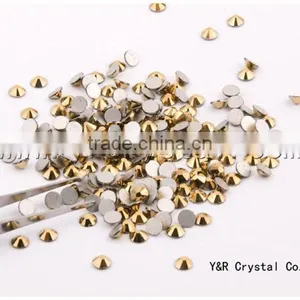 SS5 1.7-1.8mm Aurum Color Round Flat Backs Non Hotfix Rhinestone thumbnail-3