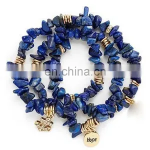 Sequin Green Agate Chip Stretch Bracelet thumbnail-3