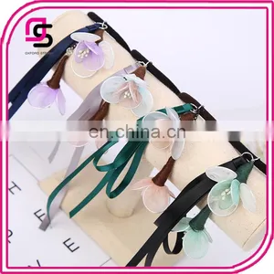 New Wholesale Decorative Floral Elastic Hair Tie Accessories Girls Korean Headdress thumbnail-2