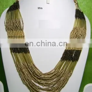 MULTI LAYERS Link GLASS SEED BEAD LONG Necklace String Evening Party Wear thumbnail-1