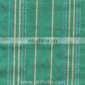 SILK FABRIC GREEN AND YELLOW thumbnail-1