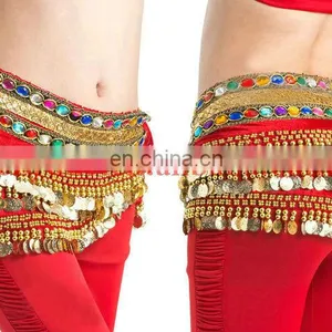 Indian Belly Dance Hip Scarf With Gold Coins Y-2033# thumbnail-2
