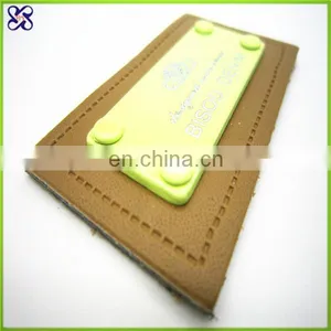 Custom Metal Label With Leather for Jeans thumbnail-1