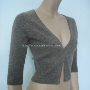 Women's Deep V Neck Cashmere Cardigan Sweater (040W) thumbnail-1