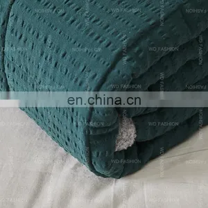 Sherpa Comforter and Throw Combo Set, Ultra Softy Fluffy Warm Checker Plaid Pattern Cold Winter Bedding Set thumbnail-7