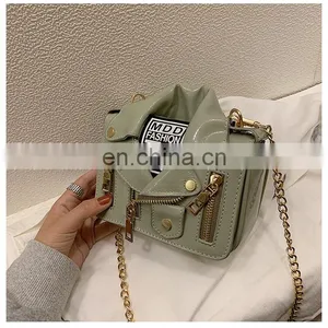 Girl Small Bag 2019 New Korean Fashion Chain Diagonal Bag Personality One-shoulder Small Square Bag thumbnail-5