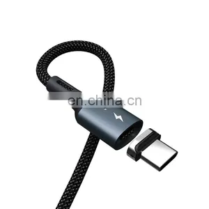 Remax RC-156 Embedded Strong Magnetic 3A 3 in 1 Magnetic Charging Data Cable Nylon Braided Usb Cable thumbnail-1