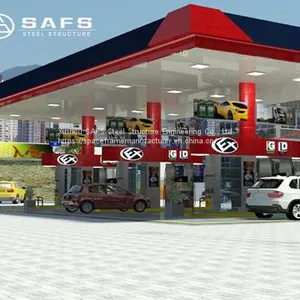 Easy Installation Steel Space Frame Petrol Station Canopy thumbnail-3