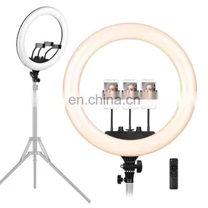 Dimmable 18'' LED Selfie Ring Light Photography Lighting 2.1M Tripod Stand Video Live LED Selfie Ring Lamp With Tripod thumbnail-1