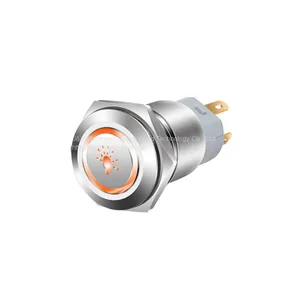 J&V Stainless Steel Metal Self-locking Button Switch 16MM thumbnail-2