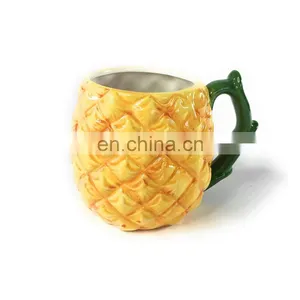 Fruit Pineapple Shape Ceramic Coffee Mugs thumbnail-2