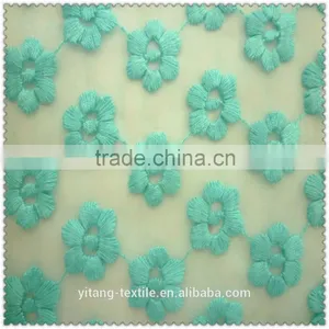 Light Blue Embroidered Floral Fabric thumbnail-1