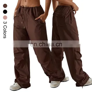 Wholesale Quick Dry Plus Size Women's Casual Loose Clothing High Waist Customized Sports Pants Joggers Sweatpants With Pockets thumbnail-1