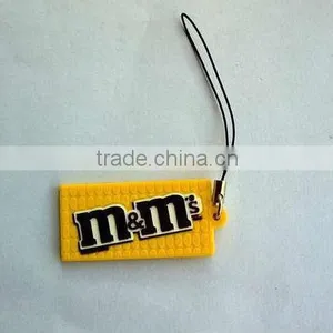 Cheap Silicone Key Hanger, Advertising Silicone Keychain With Hang Rope thumbnail-1