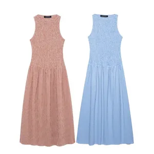 2025 Spring New Dress for Women's Wear: Slim Fit and Casual Strap, Sleeveless Round Neck, Female thumbnail-1
