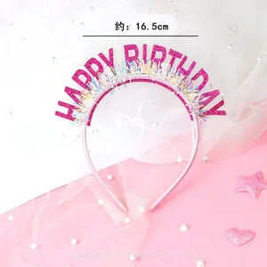 Adult Silver Birthday Tiaras - Glitter Headbands for Women's Party Decor Supplies thumbnail-5