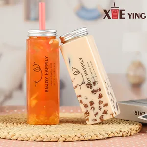 Plastic Beverage Juice Bottle With Reusable Transparent Plastic Bottle and Aluminum Lids thumbnail-5