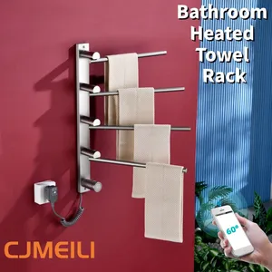 Bathroom Electric Heated Towel Rack, Towel Warmer for Bathroom, Wall Mounted Stainless Steel,3 Colours thumbnail-1