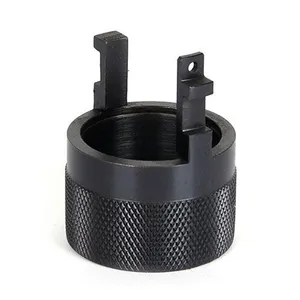 High Precision CNC Machined Black Anodized Knurled Nut Custom Aluminum Threaded Adjustment Knob With OEM ODM Service thumbnail-2
