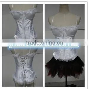 Wholesale Cheap Lady Sexy White Bridal Strap Corset Top With Garter G-string Wholesale Checkout thumbnail-2