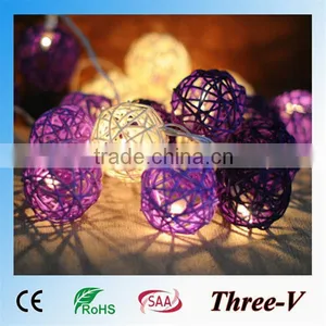 2015 NEW Rattan Ball Christmas Decoration Led Ball String Light thumbnail-1