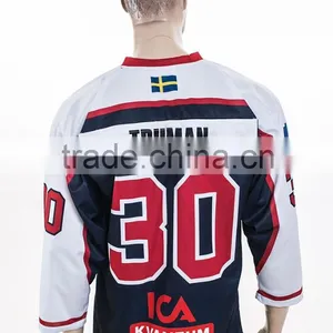 Polyester Cotton Fluorescent Nice Contrast Color Sublimation t Shirt Hockey thumbnail-2