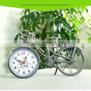 Wholesale Bicycle Shaped Clock Cheap Mini Bicycle Alarm Clock Retro Wall Clock Gift thumbnail-1