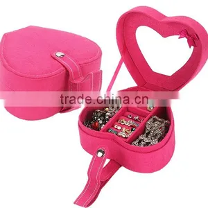 AN394 ANPHY Romantic Heart-shaped Flannelette Ring Earring Jewelry Gift Box Holder Display Stock 15*7.5*13cm thumbnail-2