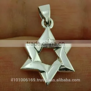 Plain Sterling Silver Star Of David Pendant, Pn64 thumbnail-4