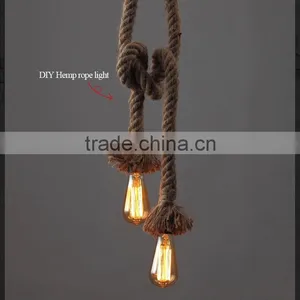 Retro DIY Art Hemp Rope Pendant Light 200cm Creative Art Chandelier Dining Room LED Droplight thumbnail-3
