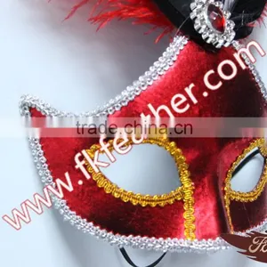 2016 Latest Selling Product PVC Party Mask With Ostrich Feather Decoration thumbnail-4