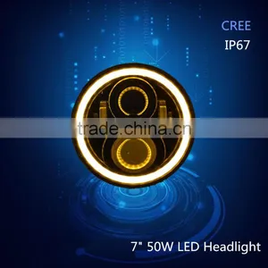 New Arrival and Smart Design 50W 7" Round Led Headlight on Jeep Wrangler thumbnail-1