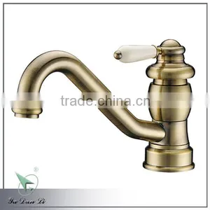 Good Quality China Manufacturer Single Handle Antique Brass Kitchen Faucet 1420YB thumbnail-1