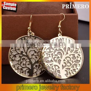 Hot Selling Fashion Matte Popular Elements Hollow Tree Stup Earrings thumbnail-1