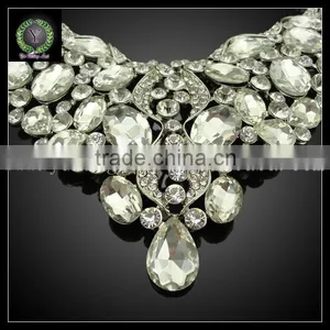 Fashion Design Gold Plated Necklaces and Earrings With Crystal Statement Jewelry Sets KHK728 thumbnail-3
