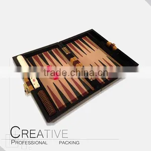 Personalized Backgammon Set Leather Folding Game Box thumbnail-1