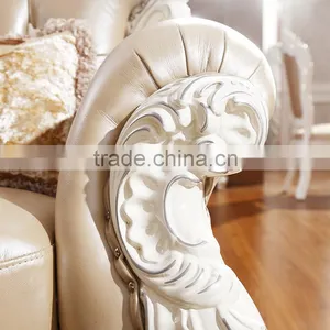 Luxury Classical French Italian European Antique Style Carved Rubber Solid Wood Frame Artistic Red Brown Leather Sofa Set Quality Choice thumbnail-5