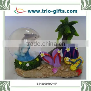 Polyresin Dolphin Slipper Snow Globe thumbnail-3