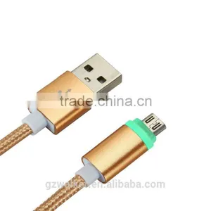 2016 New Premium High Quality Aluminum Nylon LED Light Charger Usb Data Cable for Iphone 6 6 Plus 6s 6s Plus Micro Wire Cable thumbnail-5