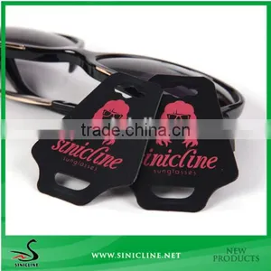 Sinicline Useful Black Paper Sunglasses Hanger With Logo Printed thumbnail-2