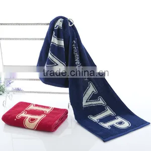 China Supply 25x100cm 100 Cotton High Quality Jacquard Logo Sport Towel thumbnail-5