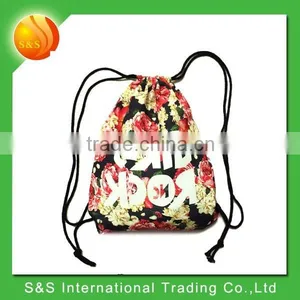 2015 New Style Multi-functional Eco Friendly Canvas Drawstring Shoe Bag and Beach Bag thumbnail-1