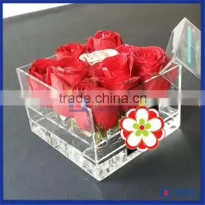 2016 Hot Sale!! China Manufactuer Flower Box Hold 9 Roses Acrylic Box for Fresh Roses thumbnail-2