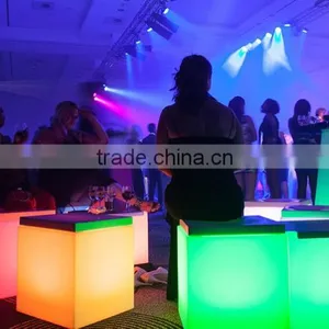 RGB Illuminated LED Light Cube / Rechargable Outdoor and Indoor LED Cube Seat With Cushion thumbnail-5