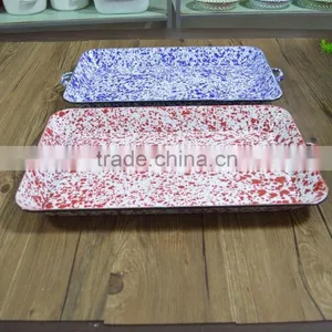 9092 Enamel Big Camping Baking Rectangle Tray thumbnail-1