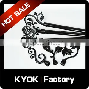 KYOK High Quality Cheapest Black Curtain Rod Set thumbnail-2
