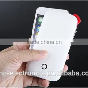 Real 6000mAh Ultra Slim Built in Cable Custom Logo Printing Dual Output 2A Fast Charging Power Bank Charger thumbnail-1