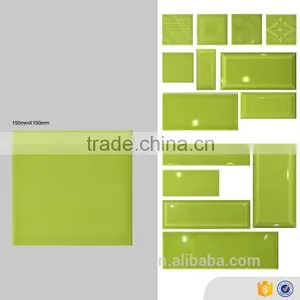 Eagle Brand 15x15mm Green Ceramic Wall Tile, Square Bathroom Interior Tiles Made in China thumbnail-1